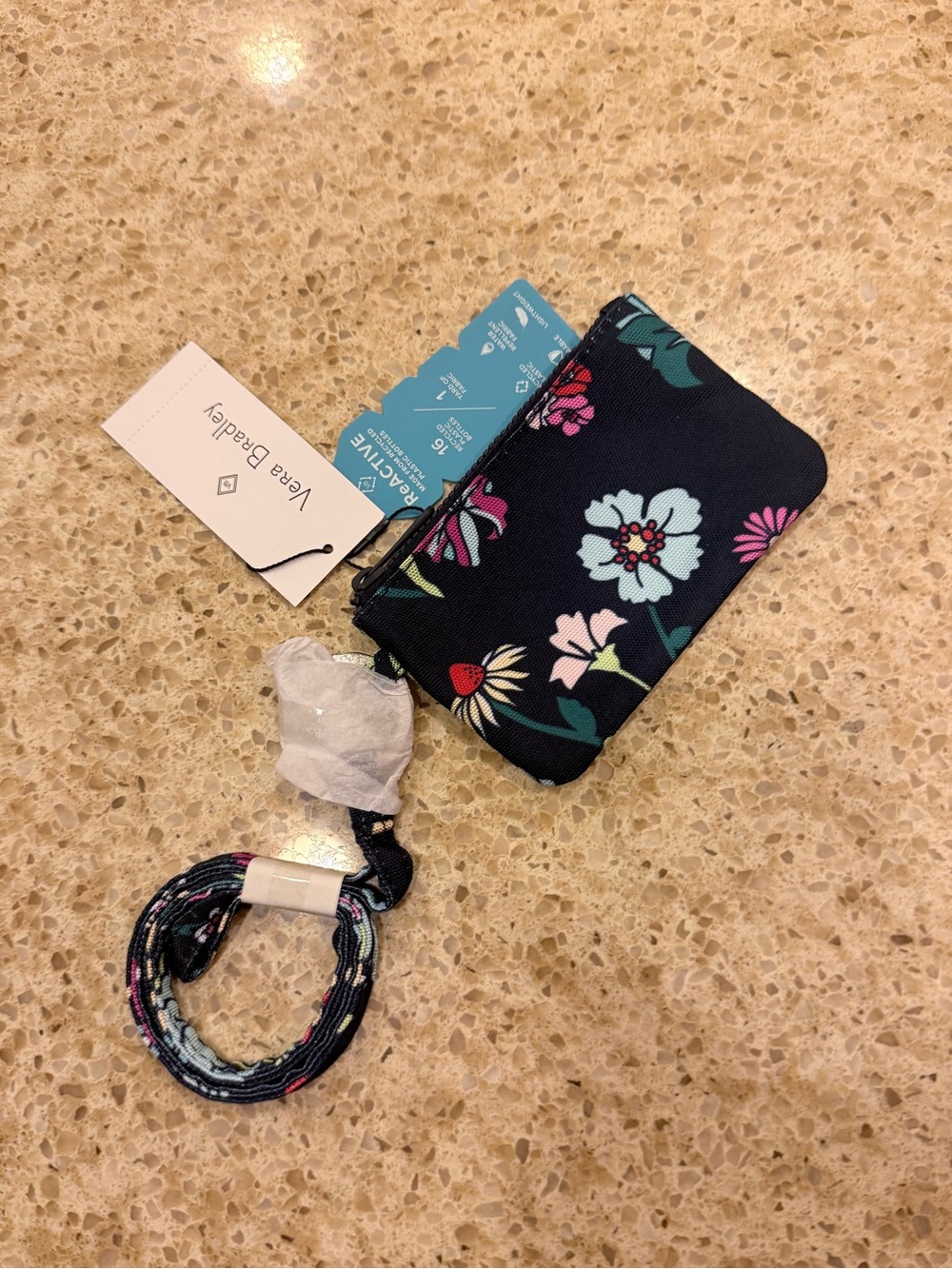 Vera Bradley Set of Reactive Zipper ID Card Holder & Matching Lanyard